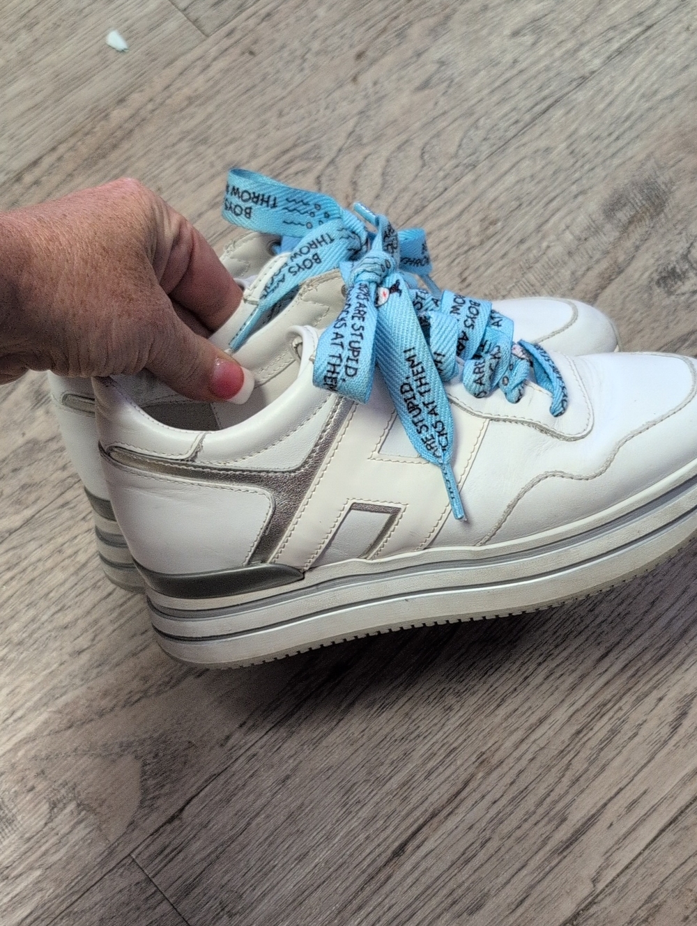 Hogan Italian Made Platform Sneakers.